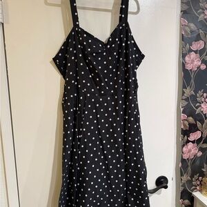 City Chic Black and White Spaghetti Strap Midi Dress